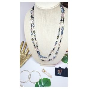 Opalescent beaded vintage necklace.
